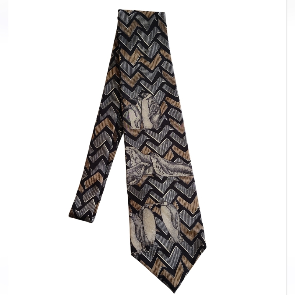 Endangered Species Brand Penguin Marine Life Neck Tie - Picture 4 of 8